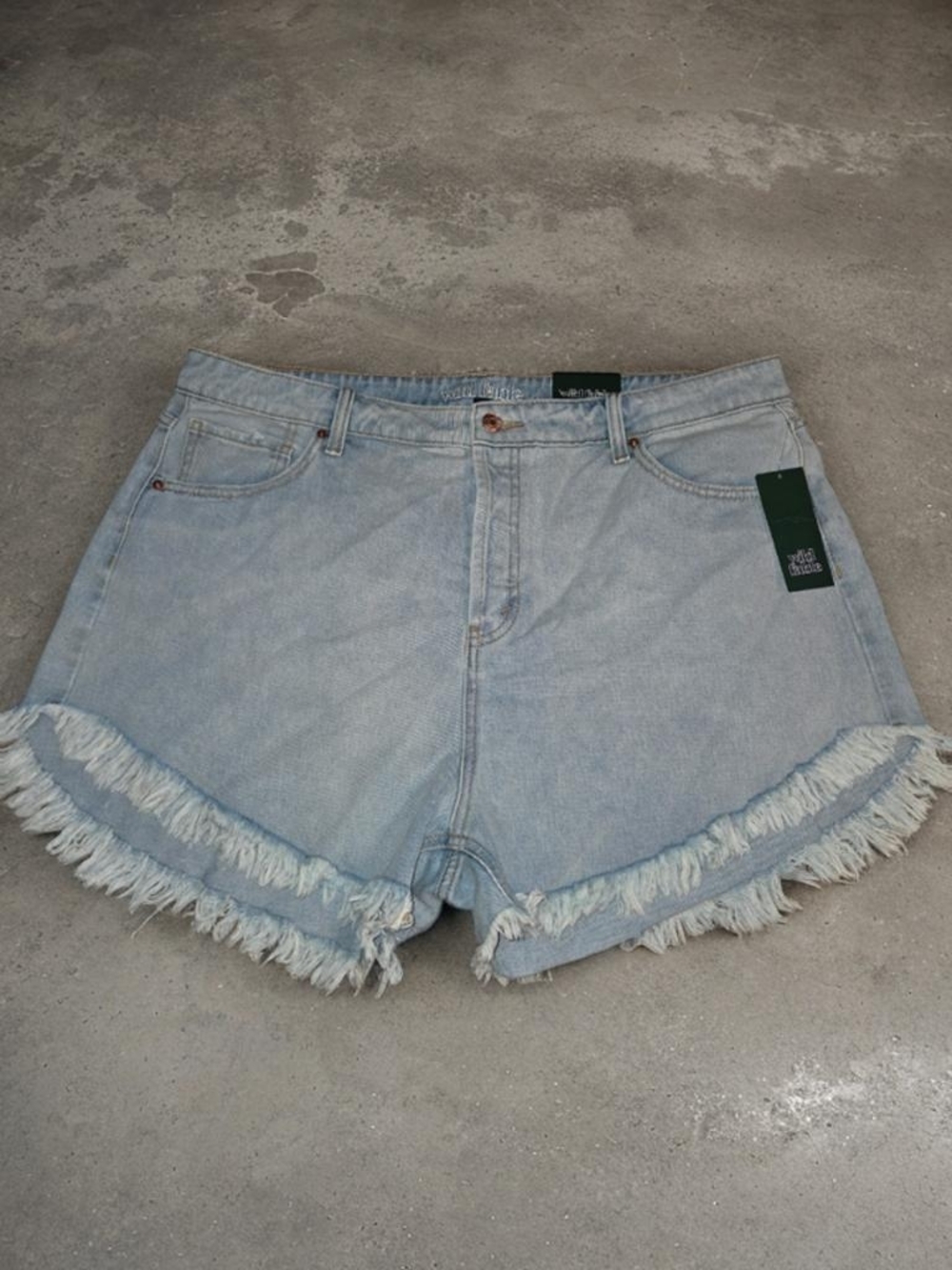 wild fable Light Blue Frayed Hem Denim Shorts